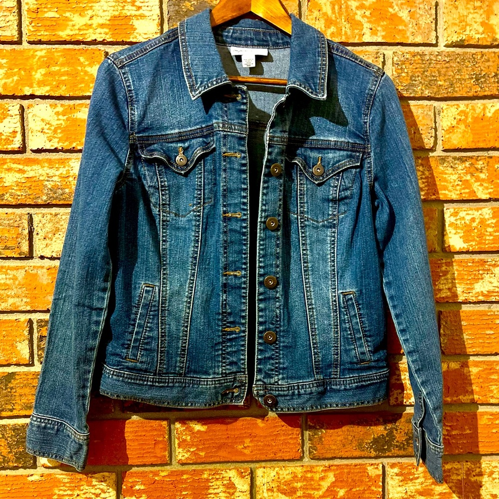 Style & Co denim Button Down 90’s Y2K Jacket Size S Trucker